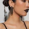 Aretes largos de diseño geométrico de alto nivel transfronterizo europeo y americano, aretes de moda para mujer con diamantes de imitación, aretes aretes
