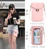 Bolsa Dulce para Teléfono Móvil Femenina Mini Niña Bolso Pequeño Simple Transparente con Pantalla Táctil Bolso de Hombro de Moda para Mujeres