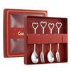 Conjunto de talheres criativos de aço inoxidável, colher pequena, garfo, caixa de presente de mão, amor internacional, colher de café, garfo de frutas