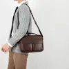 Bolsa de Hombro de Cuero Suave de Moda Transfronteriza para Negocios, Bolso Cruzado Multifuncional de Moda, Mochila Resistente al Desgaste para Hombre, Estilo Horizontal, Venta al por Mayor