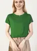 Nuevo Verano Manga Corta con Vuelo Elegante Combinable Moda Ajustado Cuello Redondo Sentido del Diseño Estilo Coreano Estilo Occidental Top Manga Murciélago