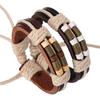 Pulseira de couro retrô europeia e americana por atacado punk bronze mola moda joias feitas à mão vendas diretas da fábrica