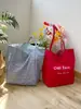 Bolsa Xadrez Brilhante de Dupla Face para o Verão, Nylon Vermelho Brilhante, Bolsa Grande Azul Fresco para o Dia a Dia, Bolsa Versátil Coreana