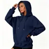 Logotipo personalizado, estilo europeo y americano, comercio electrónico transfronterizo, sudadera con capucha de corte holgado para otoño/invierno para mujer, estilo retro americano, forrada de polar, diseño simple