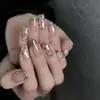 Armadura de mano sentido avanzado hecho a mano ins explosiones diamante roto mariposa uña piezas de uña al por mayor uñas portátiles