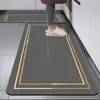 Alfombrilla de Piso para Cocina Fácil de Limpiar Transfronteriza Amazon Tira Larga Absorbente de Agua Secado Rápido Antideslizante Almohadilla para Pies Alfombrilla de Piso de Diatomeas para el Hogar