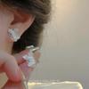 Aretes de perlas con aguja 925 para mujer, colgantes en la parte trasera, estilo ins, nuevo estilo caliente, modernos, lisos, circulares, nicho, aros para la oreja, venta al por mayor