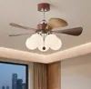 Lámpara Ventilador de Techo para Restaurante Estilo Vintage Francés Retro Estudio Frecuencia Variable Inteligente para el Hogar Lámpara Ventilador Eléctrico de Techo para Dormitorio