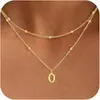 Collar con Colgante de Inicial de 26 Letras Transfronterizo Europeo y Americano de Amazon Exquisito Chapado en Cobre Oro de 14K Personalizado Simple Moda Joyería