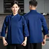 Ropa de trabajo de chef de restaurante occidental de alta gama, de manga larga, para otoño e invierno, ropa blanca para hombres y mujeres para catering, hotel, restaurante, panadería y cocina