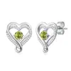 Pendientes y Collar de Plata S925 de Lujo Elegante Europeo y Americano Incrustados con Circonita en Forma de Corazón Colgante para Mujer Corazón Dulce Joyería para Novia Boda