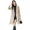 Traje de nuevo estilo para mujeres petite 2026 abrigo largo abrigo de temperamento suelto de doble botonadura hasta la rodilla de alta gama versátil
