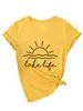 Vida en el Lago Amazon Ebay Sitio Independiente Camiseta Casual Simple de Manga Corta con Cuello en V para Mujer Capa Base Comercio Exterior En Stock