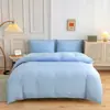 Funda de edredón de color liso, funda de almohada, sábana bajera, protector de colchón de una sola pieza de cobertura total, ropa de cama, venta al por mayor de sábanas bajeras