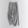 Pantalones de Pierna Ancha de Cachemira Hilo Fino 2026 Primavera/Verano Nuevos para Mujer Cintura Elástica Delgada Tejido de Lana de Cabra Pura Pantalones Casuales de Pierna Recta