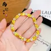 Pulsera de calabaza mariposa oro antiguo de alto color láser tienda de oro con joyería flash nicho lujo cuatro hojas