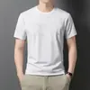 Roupas Masculinas Populares de Verão, Camiseta de Seda Gelada Estampada com Gola Redonda de Manga Curta, Manga Meia-Manga Masculina, Novo Modelo Entrega Direta da Fábrica