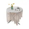 Mantel de Encaje Hueco con Borlas Color Marfil Ambiente Cubierta Redonda para Mesa Decoración del Hogar Tela Suministro Transfronterizo Disponible