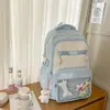 Nova Mochila Ins Estilo Japonês de Alto Valor Fresca Fofa com Múltiplos Bolsos para Dor Estudante Casual Simples de Grande Capacidade