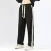 Nuevos Pantalones Deportivos Casuales Elásticos de Rayas Estilo Coreano para Hombre de Primavera y Otoño, Pantalones Jogger de Moda, Mismo Estilo que Celebridades de Internet de Pareja