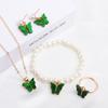 Collar Infantil Transfronterizo Accesorios de Mariposa Collar de Perlas para Niñas Pulsera Anillo Aretes Traje Accesorios para Bebés Niñas
