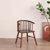 Silla de Comedor de Madera Maciza, Silla Windsor Princess Minimalista Moderna, Silla de Balcón con Reposabrazos, Silla de Uso Doméstico con Respaldo, Muebles de Estilo Japonés, Silla Redonda