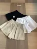 Shorts Pleated de Cintura Alta Petite Estilo Coreano Hers para Mulheres, Calças Casuais de Verão 2026, Design Versátil, Calças Largas
