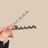 Pasador de Hoja de Ginkgo con Pedrería para Mujer, Nuevo Estilo de Nicho, Pinza para Flequillo Lateral, Pinza para el Pelo de la Frente, Pasador Elegante