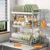 Rack de Condimentos de Cozinha de Aço Inoxidável 304 Rack de Armazenamento Bancada Multi-camadas Desktop Rack de Armazenamento Espessado para Garrafas de Molho de Soja