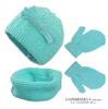 Conjunto de dos o tres piezas de gorro, bufanda y guantes para niños con diseño de lunares, de lana nueva, monocromático y cálido