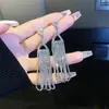 Brincos de franja exagerados com strass, estilo socialite europeu e americano, luxo leve, personalidade, moda, brincos de festa, brincos de noiva para casamento