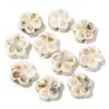 Cerâmica Flor Pequena Margarida Flor de Cinco Pétalas Furo Reto Contas Colar Pulseira Trama Pulseira de Relógio Chaveiro Acessórios para Joias DIY