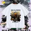 Nueva Camiseta Delta Force Weilong Rosa Rojo Comedor de Oro Lobo para Niños, Manga Corta Estudiante Holgada Superior Moderna