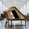 Tienda de Techo Rígida de Aleación de Aluminio Color Caqui de Fábrica, Flip Lateral, Servicio de Agente de Marca y Dropshipping