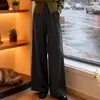 Conjunto de Malha com Lapela Verde e Calça Wide Leg Cinza para Mulheres Primavera & Outono 2025 Conjunto de Duas Peças Slim Casual de Alta Qualidade