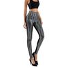 Leggings de Lantejoulas Apertados de Cintura Alta Quentes Novas Transfronteiriças Calças Cropped Sexy Elásticas Slim-fit Levanta Bumbum Femininas Europeias e Americanas