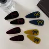 Grampo de Cabelo Triângulo com Borda de Veludo Dourado Doce Coreano Presilha para Franja Lateral Grampo BB Acessórios de Cabelo Novo Estilo