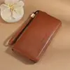 Carteira Feminina Longa com Zíper Grande Capacidade Bolsa de Mão Nova Moda Simples Casual Bolsa para Celular Porta-Cartões Feminino Carteira