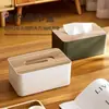Escritorio de sala de estar caja de pañuelos de madera estilo japonés caja de pañuelos simple de plástico caja de almacenamiento multifuncional para el hogar creativa
