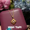 Joyería Italiana Retro Cepillada Bolsa de la Suerte Corazón Bolsa de Dinero Colgante Collar Lujo Accesible Gama Alta Collar con Colgante de Flor Estrella