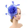 Adorno de Cabeça de Renda Europeu e Americano, Faixa de Cabeça de Pena, Chapéu de Organza, Adorno de Cabeça, Véu Retrô do Jockey Club, Acessório de Cabelo de Flor para Passarela