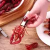 Nuevo Artefacto para Pelar Cangrejos de Río de Acero Inoxidable Pinzas de Apertura Instantánea de Cáscaras Pinzas Peladoras de Rebote Automático Herramienta Especial para Comer Camarones