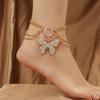 Tobillera de Mariposa Grande Multicapa Estilo Punk Pulsera de Tobillo Accesorios de Boda para Mujer