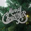 Nuevos Adornos de Letras Inglesas Navideñas en Forma de Gancho, Etiquetas de Letras con Polvo Dorado, Suministros para Decoración de Árboles de Navidad