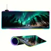 Mouse Pad Aurora da Islândia Personalizado Especial FPS Luminoso para Mesa RGB E-Sports Jogo Tamanho Grande Tapete de Computador