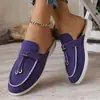 Pantuflas estilo europeo y americano, nuevas para otoño 2026, mules sin cordones de punta cerrada para mujer para uso en exteriores, zapatos casuales sin cordones