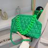 Bolsa de linha bordada bolsa feminina 2022 nova moda all-match diamante treliça corrente ombro mensageiro saco simples clipe pequeno saco quadrado