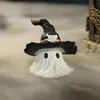 Sombrero Mágico Pequeño Fantasma Adorno de Resina Halloween Decoración Divertida Accesorios para Fiesta Horroroso Lindo Adorno de Atmósfera