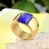 Joyería Europea y Americana al por Mayor Anillo de Acero Inoxidable Anillo de Acero de Titanio Personalizado Anillo de Piedras Preciosas Multicolor