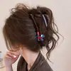 Pinza Triangular para el Cabello Color Marrón Chocolate para Mujer, Pinza de Tiburón Cachorro Azul, Pinza para Moño de Cabello Nuevo Estilo 2026, Accesorio para el Cabello de Alta Gama